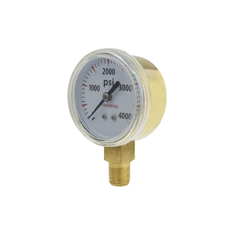 405A Steel Case,Yellow Painted Oxygen Pressure Gauge